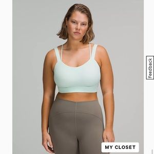 Lululemon Like A Cloud Longline Bra D/DD Size 4 in Delicate Mint